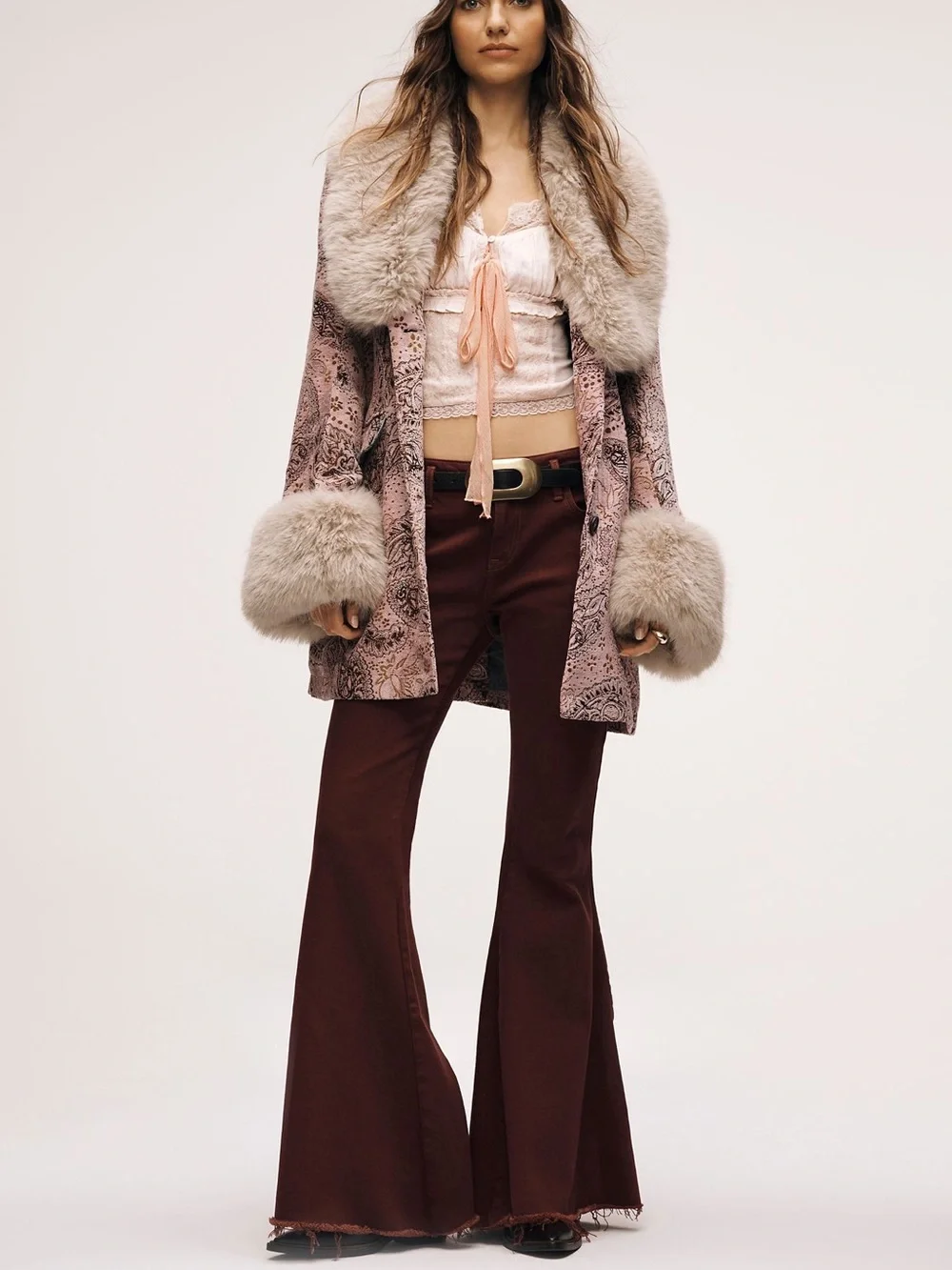 Free People Arlo Lace Too in Cream Pink - Picture 5 of 11